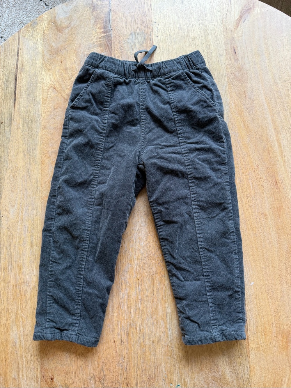 Zara Kids Grey Lined Pull-On Corduroy Pants size 3-4